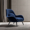 Modern Stylish Luxury Accent Armchair for Living Room Reclining Hotel Lounge Chair with Velvet Fabric Wooden Design