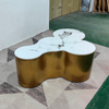 Luxury Gold Stainless Steel Marble Coffee Table Villa Furniture Living Room Hotel Bar Irregular Creative Tea Table