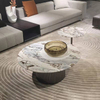 Minimalist Light Luxury Decorative Tea Table Combination Contemporary Marble Round Center Coffee Tables for Hotel Living Room