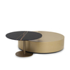 Hotel Luxury Modern Tea Corner Center Table Living Room Furniture Round Glass Top Stainless Steel Coffee Table