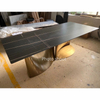 Stainless Steel Dining Table Rectangular Marble Restaurant Furniture Modern Luxury Style Dining Room Table