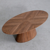 Solid Wood Coffee Table Living Room Modern Simple Oval Tea Table Walnut Coffee Table