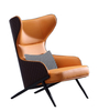 Nordic Luxury Modern High Backrest Wabi-sabi Leather Chair Set Accent Leisure Home Furniture Living Room Lounge Sofa Chair