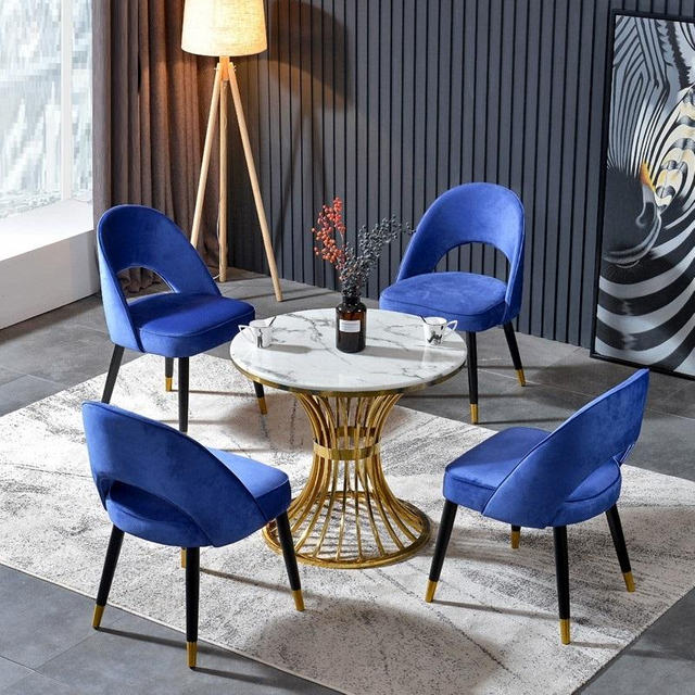 Round Marble Slab Table Top Gold Stainless Steel Base Conference Table Cafe Restaurant Used Marble Top Dining Table
