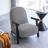 Northern Europe Modern Design Living Room Armchair Luxury Fabric Sofa Leisure Easy Chair Hotel Solid Wood Lounge Chair