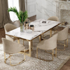 Luxury Dining Room Table Stainless Steel Modern Nordic Furniture Marble Top Dining Table Set