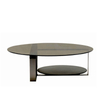 Luxury Stainless Steel Round Coffee Table Modern Living Room Furniture Toughened Glass Coffee Table