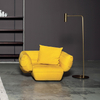 Italian Luxury Living Room Furniture Set High Quality Yellow Velvet Single Sofa European Stylish Modern Armchair Fabric Hotels