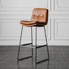 Modern Luxury Stylish High Bar Chair Bar Stool Durable Footrest Frame Metal PU Leather Home Bar Stool