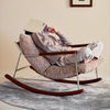 Modern Rocking Chair Antique Style Velvet Fabric High-end Rocking Chair Living Room Home Lazy Sofa Recliner