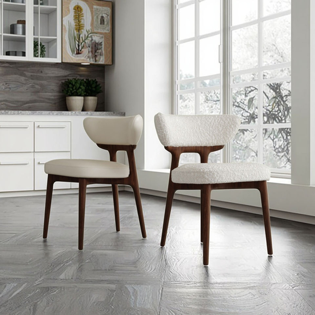 Nordic Solid Wood Dining Chairs with Modern Design Fabric Upholstered Restaurant Chairs Hotel Home Apartment Kitchen Chairs