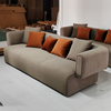 New Italian Luxury Design Villa Living Room 3 Seater Arm Sofa Hotel I Shape Modern Velvet Fabric Floor Leisure Sofa