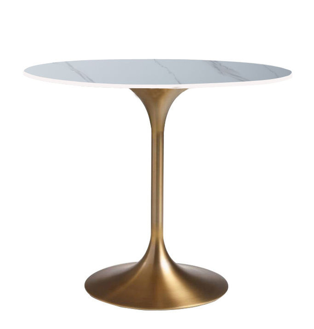 Modern Round Stainless Steel Marble Dining Table Coffee Shop Hotel Room Negotiation Table