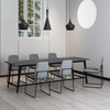 Italian Metal Fabric Dining Chair Hotel High Quality Cushioned Blue Dining Chair
