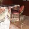 Modern Luxury Gold Metal Stainless Steel Bar Chair High Stool for Kitchen Use