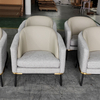 Modern Appearance Italian Design Hotel Lobby Sofa Chair Home Furniture Fabric Metal Fil Noir Armcair Leisure Chair