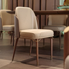 Modern Style of the Hot-selling Luxury Restaurant Cafe Is Decorated with Pu Leather Wooden Dining Chairs
