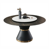 Luxury Stainless Steel Round Marble Dining Table Set Furniture Modern Dine Room Tables