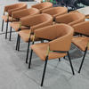 Golden Stainless Steel Luxury Hotel Chair Modern Restaurant Cafe Furniture White Velvet Dining Chair