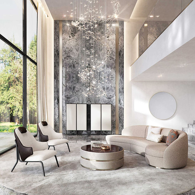 Factory Customized Hot Selling Villa Living Room Furniture Luxury Modern Leather Coffee Center Table