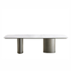 Modern Luxury Marble Top Stainless Steel Restaurant Dining Room Designer Dining Table Coffee Table Set