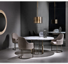 Luxury Dining Chairs Customized Modern Style Metal Stainless Steel Upholstery Velvet Armchair Chair