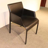 Nordic Light Luxury Dining Chair Home Modern Minimalist Dining Room Chair Italian Saddle Leather Back Chair