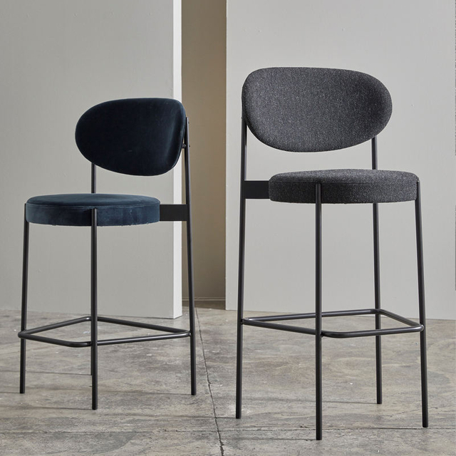 Modern Velvet Fabric Commercial bar Chair Kitchen bar Stool Series Iron Art bar Counter Stool
