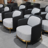 Nice Fashion Style Sofa Set Fabric PU Combination Stainless Steel Gold Color Leg Living Room and Hotel Furniture