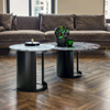 Modern Design Round Marble Coffee Table Set Concrete Metal Tea Table Hotel Living Room Furniture