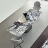 Italian Postmodern Style Table Marble Dining Room Furniture Features Stainless Steel Feet Rectangular Dining Table