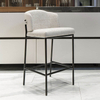 Modern Luxury Design Leather Back and Linen Fabric Cushion High Dining Chair Hotel Restaurant bar Chairs
