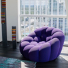 Modern Nordic Fabric Velvet Pumpkin Leisure Chair Relax Accent Chair Bedroom Sets Furniture Hotel Living Room Lazy Chairs