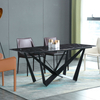 Modern Rectangular Marble Top and Metal Leg Dining Table Set Dining Room Furniture Chinese Factory