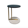 Modern Round Metal Stainless Steel Frame Marble Top Coffee Table Side Table for Living Room Bedroom