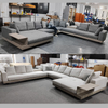 Italy Modern Living Room Furniture Hotel Lobby Reception Area L Shape Sofa Sectional Sofa Fabric Sofa Set