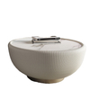 Modern Luxury Coffee Table Set with Leather Art Marble Round Living Room Furniture Coffee Table