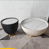 Modern Luxury Coffee Table Set with Leather Art Marble Round Living Room Furniture Coffee Table