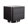 Italian Minimalist Smoky Color Bedside Cabinet Bedroom Solid Wood Slate Storage Bedside Table