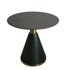 Modern Round Black Metal Leg Marble Top Coffee Table Cafe Restaurant Business Negotiation Dining Table