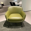 Modern Design Living Room Furniture Leather Sofa Leisure Chair Nordic Lounge Armchair Hotel Lobby Hall Leather Accent Chair
