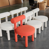 Hot Sale Modern Simple Cylindrical Legs Velvet Fabric Dining Chair Hotel Restaurant White Chair
