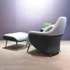 Minimalist Sofa Chair Stainless Steel Fabric Armchair with Foot Pedal Pedicure Chair Living Room Chair