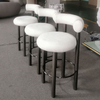 Chinese Manufacturer Bar Chair Stainless Steel Teddy Velvet Backrest Modern Design Minimalist High Chair Bistro Chair