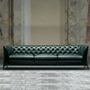 Italian Luxury Sectional Sofa Set Leather Pull Button Sitting Room Furniture Modern Hotel Villa Living Room 3-seat Sofa