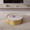 Modern Luxury Design Hotel Coffee Table Set Golden Stainless Steel Frame Marble Round Center Tea Table for Living Room Furniture