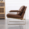 Modern Living Room Luxury Lounge Furniture Single Seat Chairs Vintage Leather Armchair Sofa Genuine Leather Sofa Chair