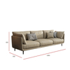 Office Business Reception Home Living Room Furniture Italian Leather Sofa Three Seat Sofa