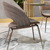 Italian Style Design Restaurant Coffee Backrest Stainless Steel Metal Legs Velvet Leisure Dining Chair