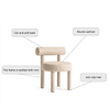 Hot Sale Modern Simple Cylindrical Legs Velvet Fabric Dining Chair Hotel Restaurant White Chair
